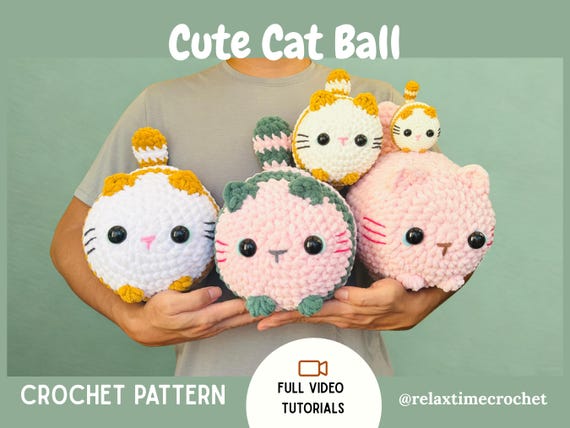 Cat Pattern | Amigurumi Kitten Pattern | Easy Cat Crochet Pattern | Cat Crochet Pattern Cute ,Crochet Pattern Cat, Digital Download PDF