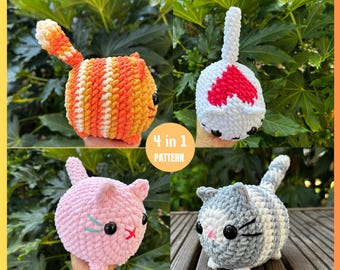 4 in 1 Loaf Cat Pattern, Amigurumi Kitten Pattern, Easy Cat Crochet Pattern, Cute Cat, Crochet Pattern Cat, Digital Download