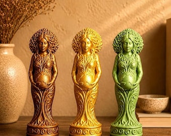 Gaia Goddess Statue | Mother Earth Figurine & Sacred Feminine Pagan Altar Decor