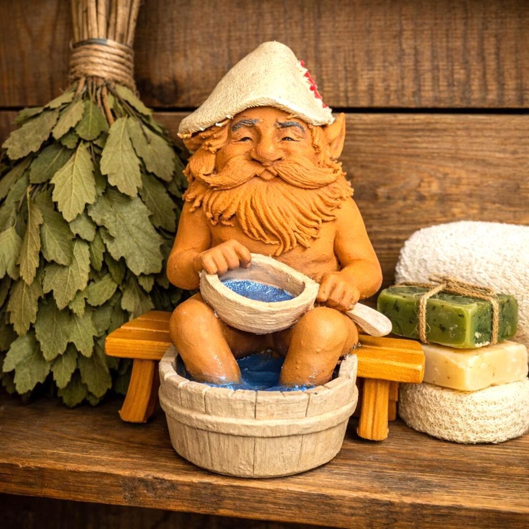 Sauna Gnome Figurine Sauna Guardian Spirit Finnish Saunatonttu Sauna Gnome Figurine Sauna Guardian Spirit Finnish Saunatonttu