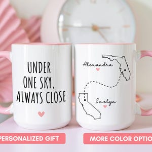 Long Distance Friendship Mug, State to State Gift, Best Friend Coffee Cup, Missing You Gift, Long Distance Bestie Mug, Cute Best Friend Gift