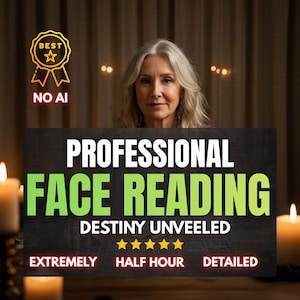 Face Reading Analysis by Photo, Professional Physiognomy Reading, Personality and Future Insights, Psychic Face Reading, Same Hour