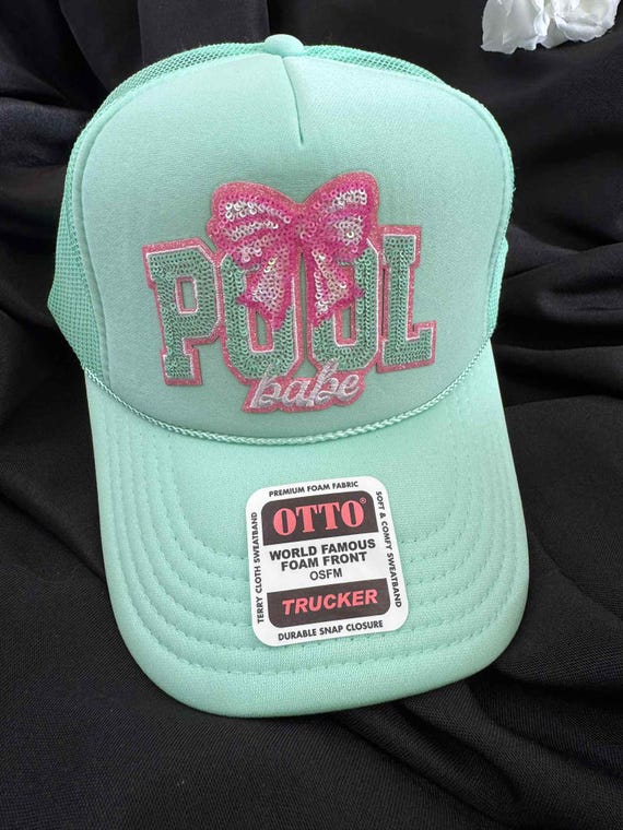 Pool Babe: Seafoam Otto Trucker Hat - Etsy Israel display picture 2