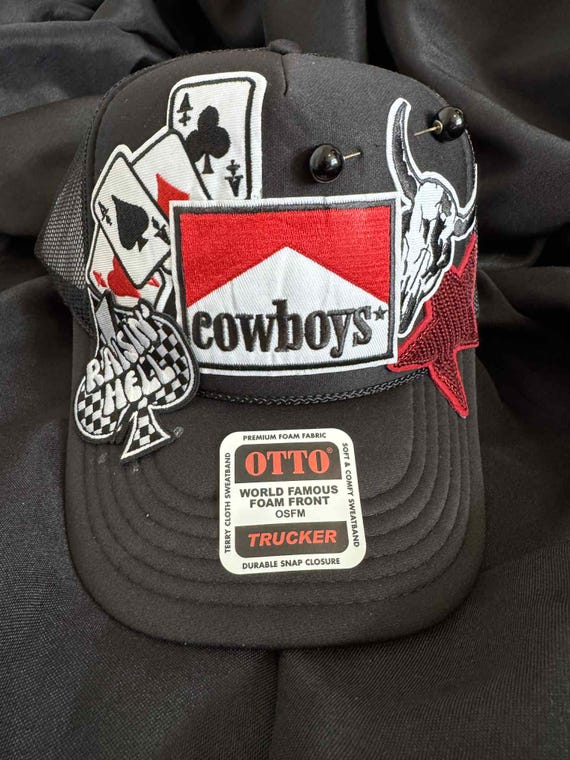 Cowboy & Aces Black Trucker Hat - Etsy display picture 1