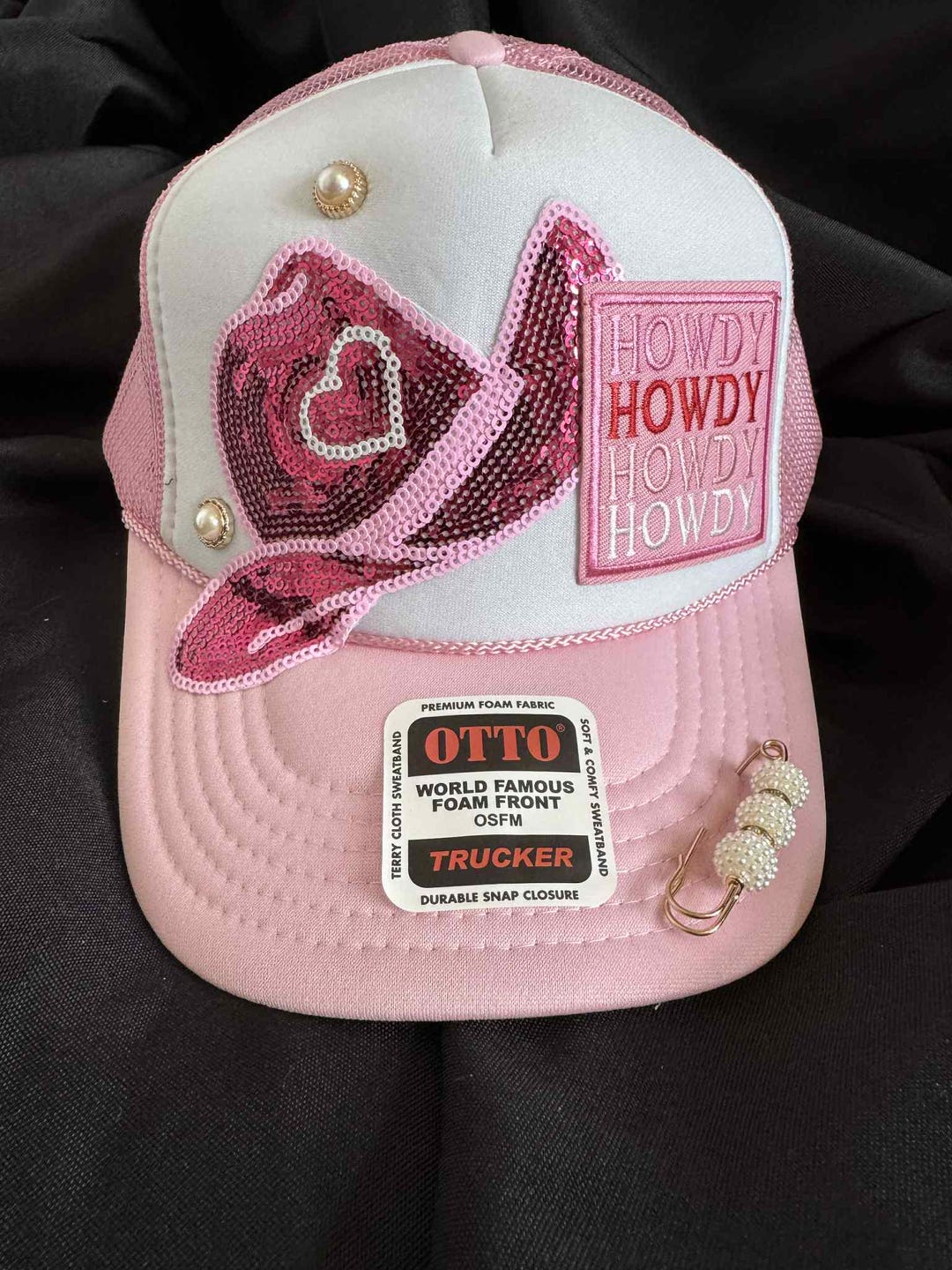 OTTO Pink and White Cowgirl Social Club Trucker Hat the official members of the Palm Springs social club ? main image 4