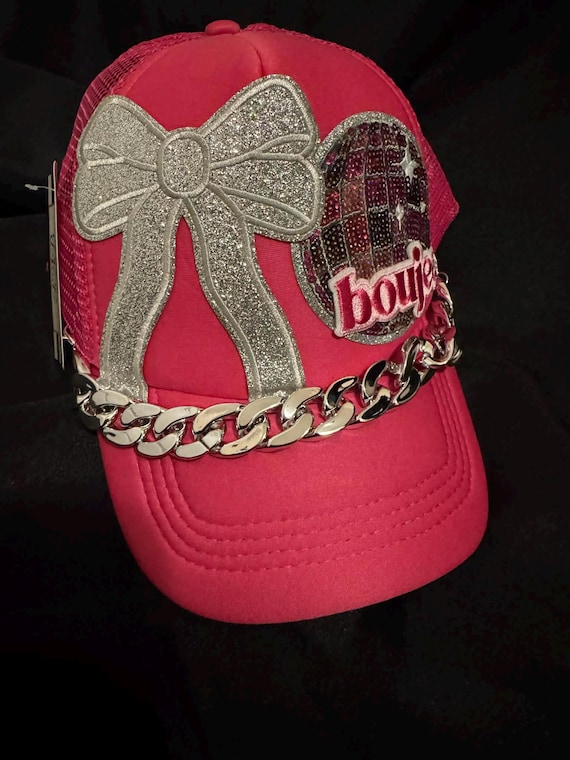 Bougie Pink Trucker Hat W/ Bow - Etsy display picture 3