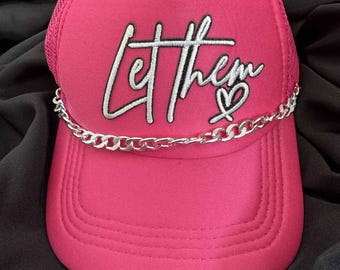 Gorra de camionero rosa intenso "Déjalos"