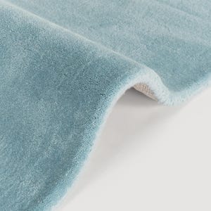 Handgetufteter Wollteppich aus reiner hellblauer Wolle für Wohnzimmer oder Wohnkultur