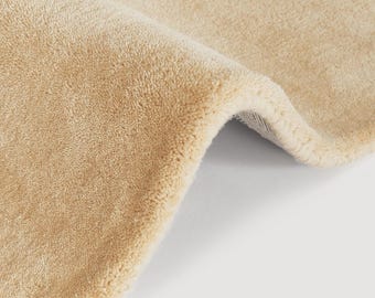 Hand Tufted Ochre Beige Solid Wool Area Rug for Living Room or Home Decor