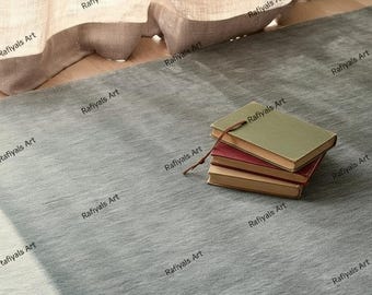 Alfombra de lana azul acero maciza, tejida a mano, para una decoración moderna del hogar.