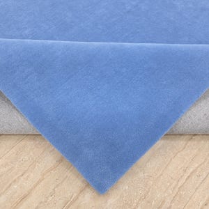 Hand Tufted Wool Area Rug, Solid Blue, Modern Minimalist Design image 6