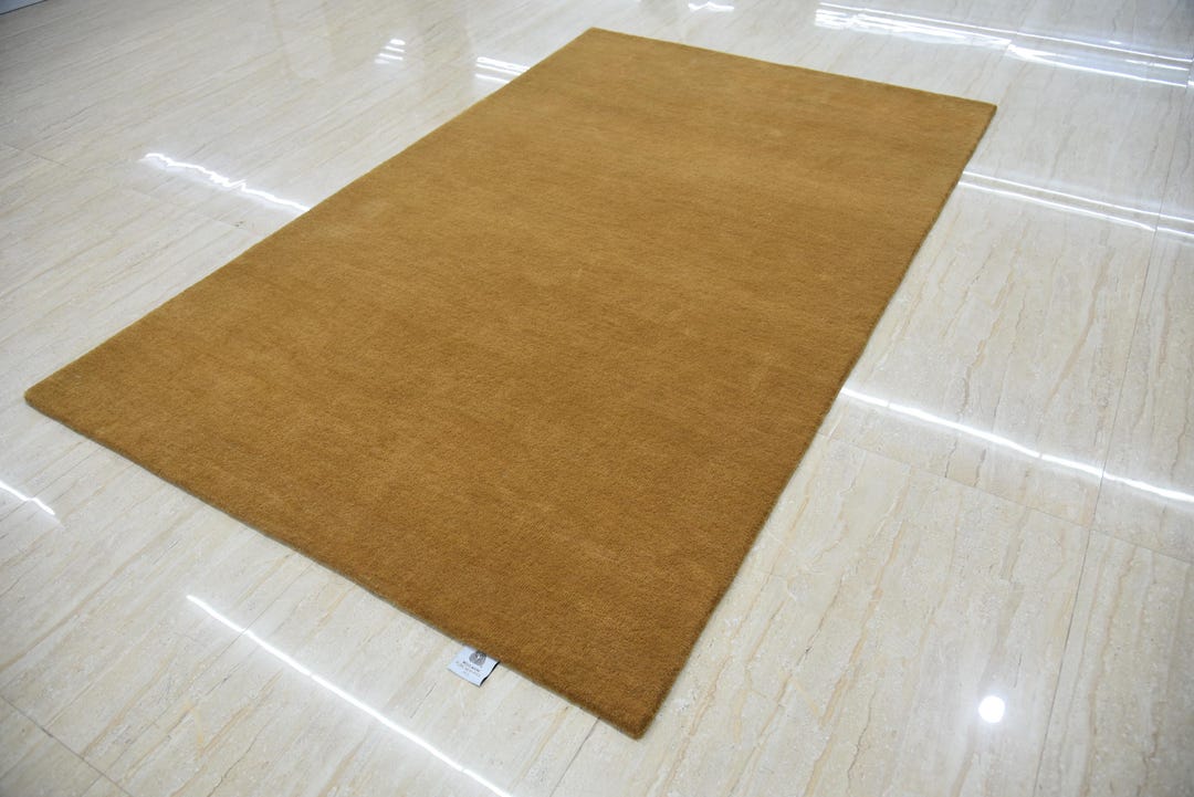 String Rug Tan Hand Tufted Solid Tan Wool Area Rug for Modern Home Decor - Etsy