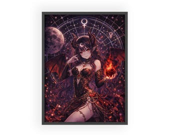 Dark Succubus Sorceress poster framed, fine art print Venus, Seduction, Self-worth, Transformation, Moonart, Soulart, Spiritualart