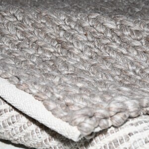 Handwoven Chunky Wool Jute Rug: Braided Farmhouse Boho Area Rug