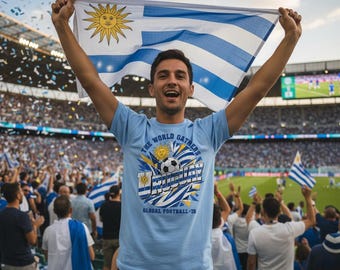 Uruguay Global Football 2026 Unisex Graphic Tee Vintage World Cup Shirt
