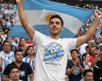 Argentina Soccer Tee World Cup 26 Vintage Distressed Shirt