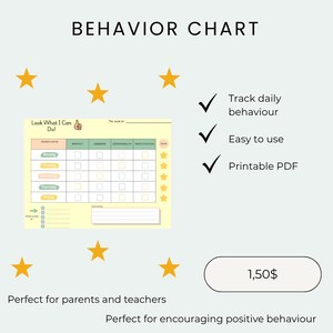 Tableau de comportement pour enfants – Tableau de récompenses imprimable – Outil de discipline positive – Version française disponible