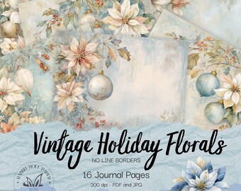 Vintage Christmas Journal Tags | Junk Journal Ephemera | Digital Download Printable | Scrapbook Craft Supply | Retro Holiday Craft