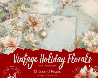Vintage Christmas Journal Tags | Junk Journal Ephemera | Digital Download Printable | Scrapbook Craft Supply | Retro Holiday Craft