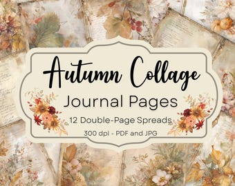 Autumn Fall Journal Tags | Junk Journal Ephemera | Digital Download Printable | Scrapbook Craft Supply | Cozy Thanksgiving Harvest