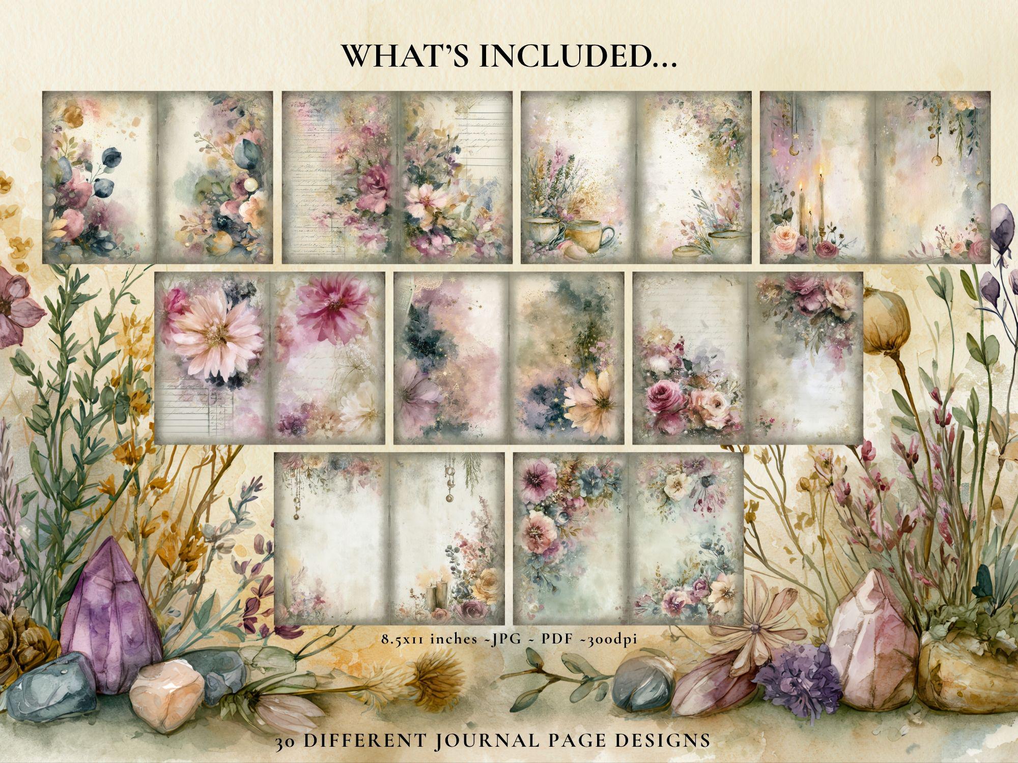 Junk Journal Printable Cottagecore Ephemera Botanical Collage Sheet ...