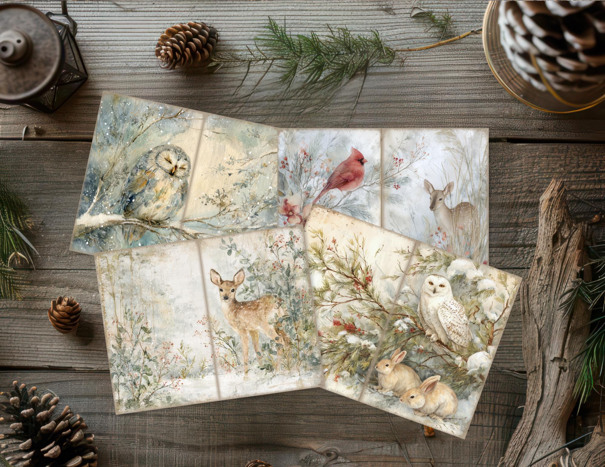 Cozy Winter Digital Paper Pack | Junk Journal Ephemera | Digital ...