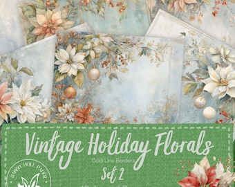 Vintage Christmas Journal Tags | Junk Journal Ephemera | Digital Download Printable | Scrapbook Craft Supply | Retro Holiday Craft