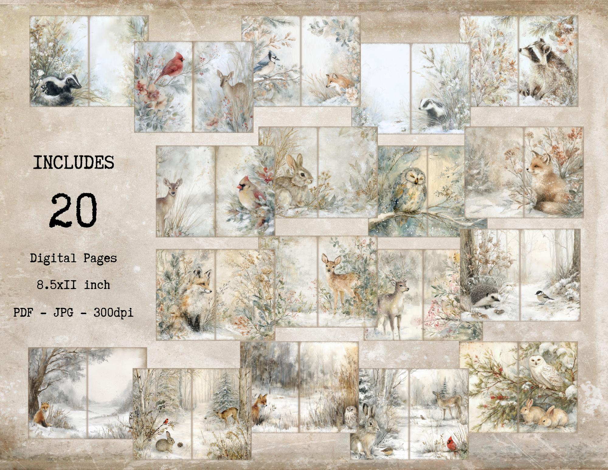 Cozy Winter Digital Paper Pack | Junk Journal Ephemera | Digital ...