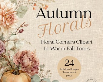 Autumn Fall Clipart PNG | Junk Journal Ephemera | Digital Download Printable | Scrapbook Craft Supply | Cozy Thanksgiving Harvest