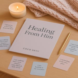 Healing From Him™ – Self-Worth Recovery Digital Workbook + Affirmation Cards for Women Healing After Toxic Love