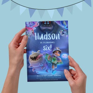 Elio Birthday Invitation, Customizable kids birthday invite Space themed kids invitation Alien theme party invitation for kids Elio party