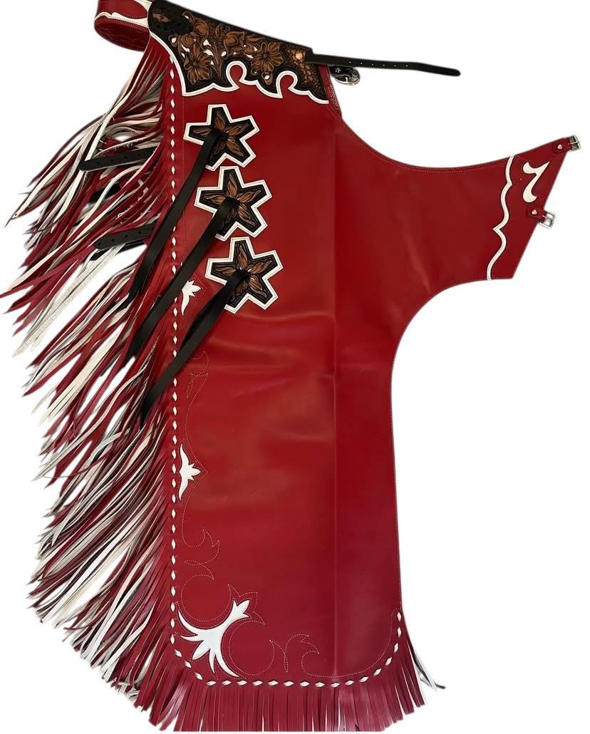 Chaps Western Vintage En Daim Bordeaux Avec Franges, Style Rodéo, Taille 46, Lacets - Double A