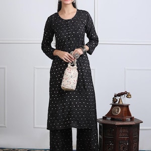 Chanderi Cotton Chikankari Suit Set for Women Hand Embroidered Kurta Palazzo Set Indian Ethnic Wear Gift for Her Lucknowi Suit Set