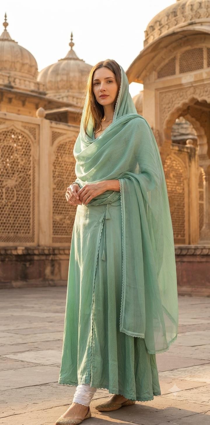mint green indian dress Floral textured maxi dress