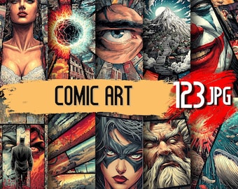 Paquete de cómics de panel dividido: ilustraciones de acción y fantasía (descarga digital)