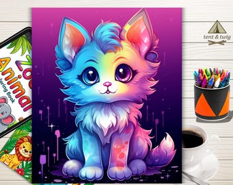 200 Kawaii Cat Coloring Pages | Cute Printable Art (Digital Download)
