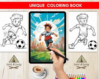 Kids' Football Coloring Book | 30+ Soccer Game Pages (Digital Download)
