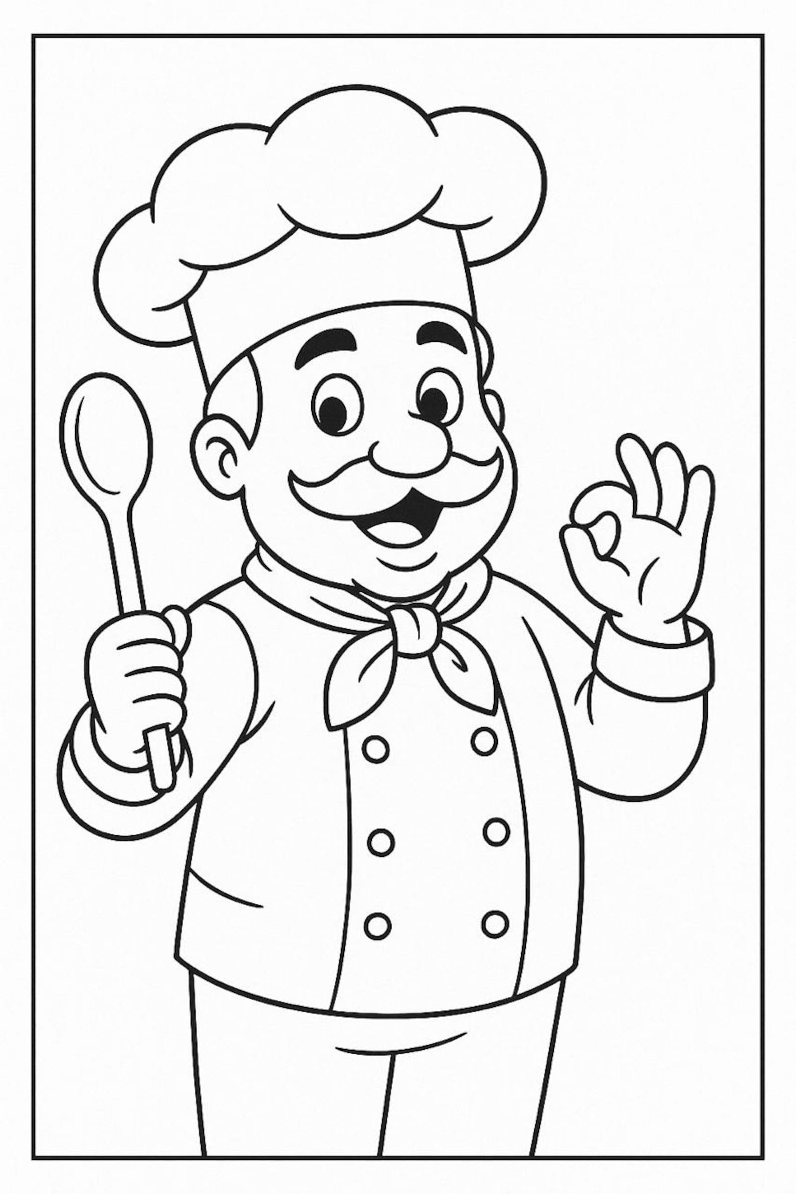 Chef Coloring Pages: 35+ Kids Kitchen Activity Sheets (digital Download ...