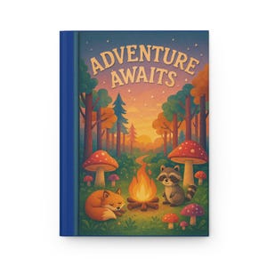Dziennik w twardej oprawie Adventure Awaits | Inspirujący notatnik podróżniczy | Prezent dla miłośnika przyrody | Dziennik kempingowy | Pamiątka dla wędrowców