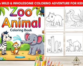 Zoo Animal Coloring Book for Kids | Printable Activity (PDF)