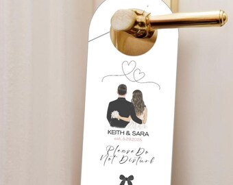 Wedding Door Hanger Template – Editable Do Not Disturb Sign – At The Altar – Guest Room Favor – Hotel Room Door Hanger – Canva Download