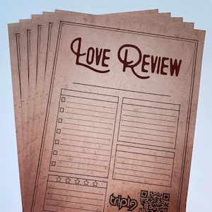 Hojas de repaso de amor: paquete de 5 cartas románticas para escribir en pareja. Envuelto para regalo con un exclusivo código QR sorpresa.