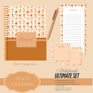 Peach Tangerine Personalized Ultimate Notebook Set