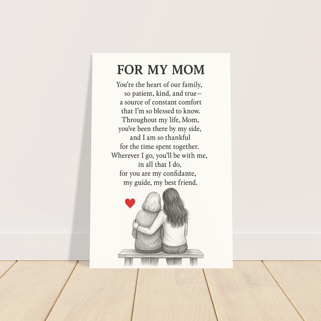 Mother and Daughter Poem Print – Sentimental Gift From Daughter to Mom ...