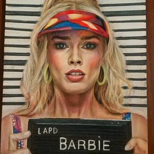 Hand-drawn &quot;Barbie&quot; Portrait – Original Color Fan Art on A4 Paper