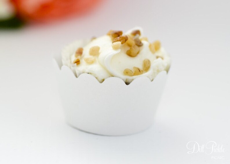 White Cupcake Wrappers Wraps Set of 25 Standard or Mini Etsy