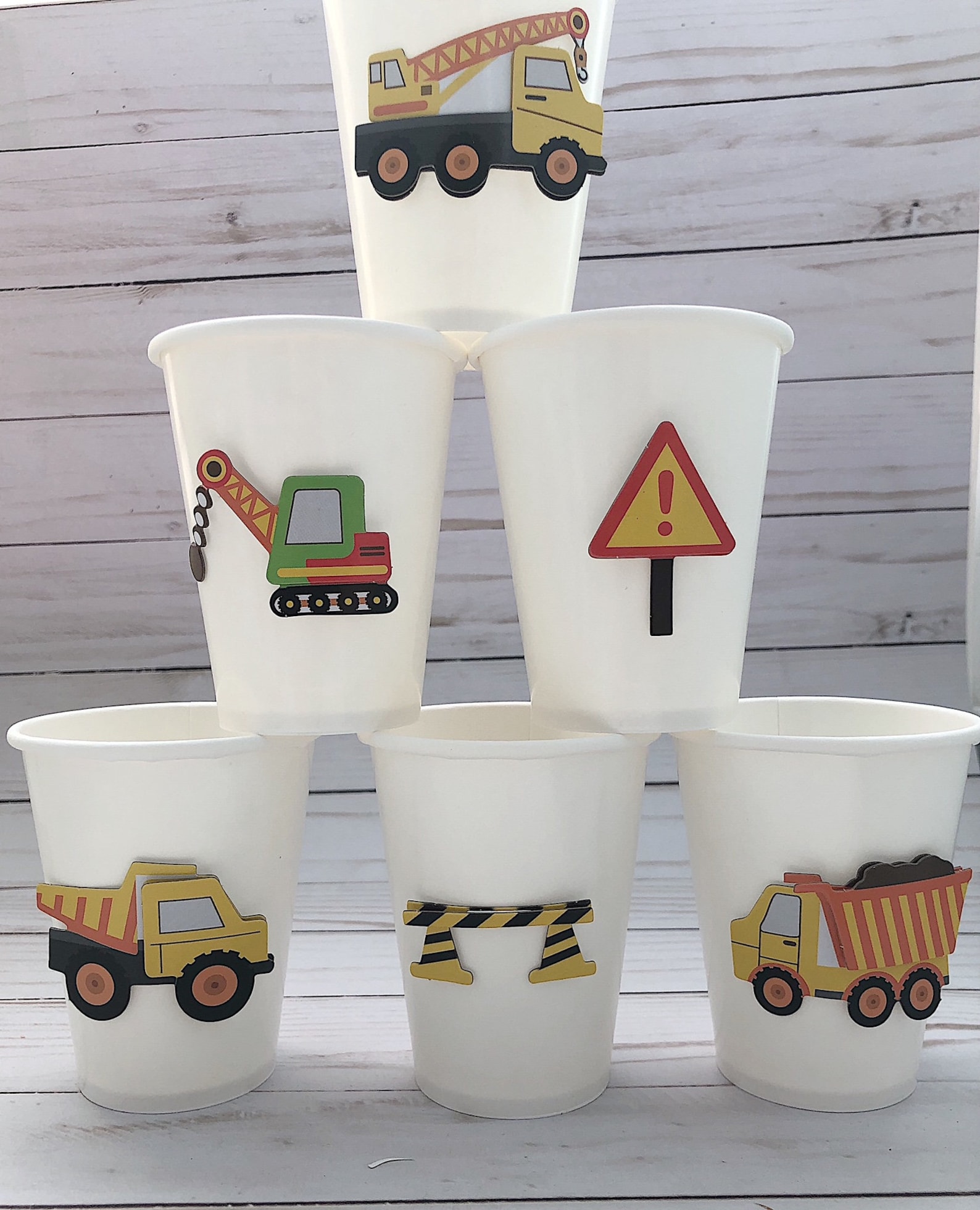 Construction Themed Paper Party Cup 9 Oz Cups Set of 12 | Etsy