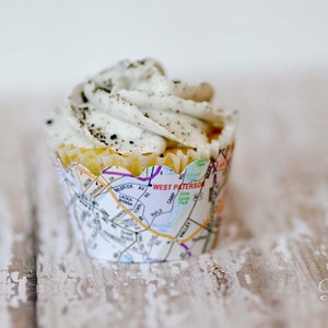 Atlas Map Cupcake Wraps Set of 24 Travel themed event Standard or Mini Size image 3