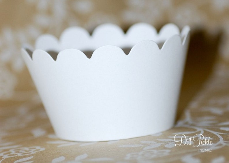 White Cupcake Wrappers Wraps Set of 25 Standard or Mini Etsy