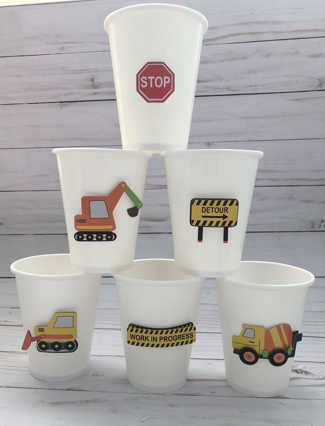 Construction Themed Paper Party Cup 9 Oz Cups Set of 12 - Etsy
